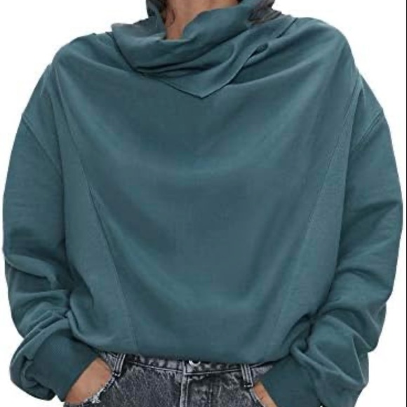 Zara Women’s Draped Neck Oversized Sweatshirt - Picture 2 of 7